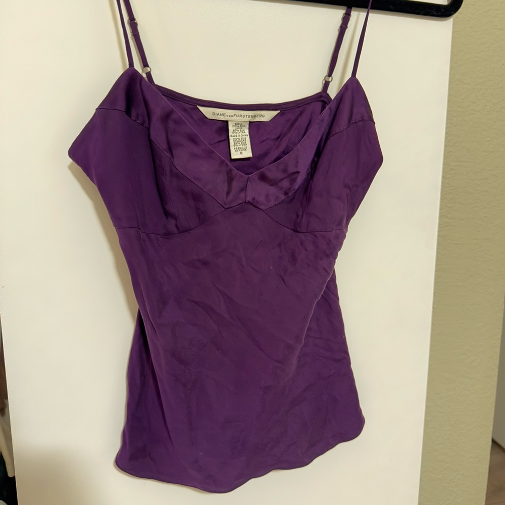 Diane Von Furstenberg silk cami tank - purple